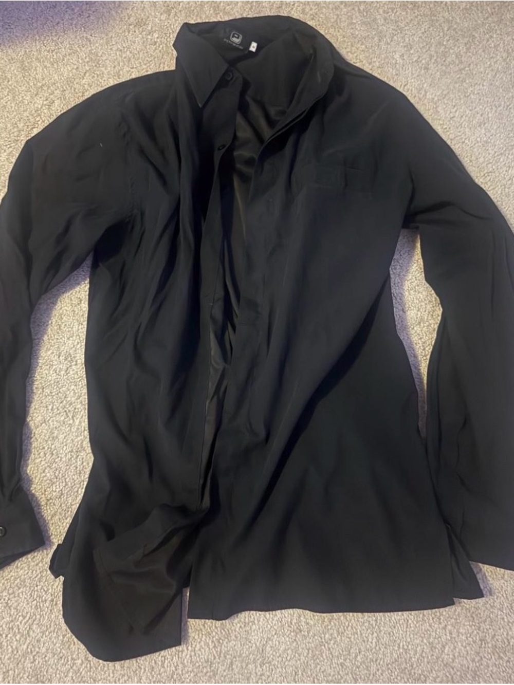 Men's Black Long-Sleeve Dress Shirt - Classic Collar